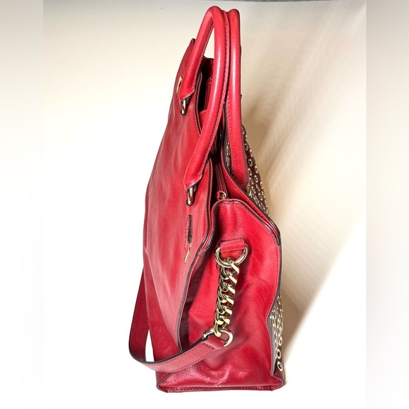 Michael Kors Women’s Leather Large Shoulder Tote Bag with Gold Studs - Picture 7 of 12